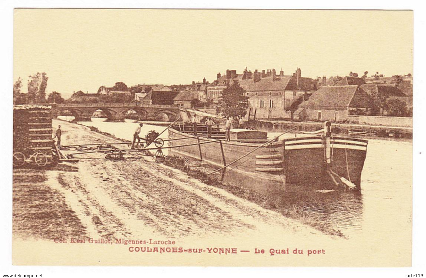 89 - B20369CPA - COULANGES SUR YONNE - Chargement Du Bois -  Le Quai Du Port - Parfait état - YONNE - Coulanges Sur Yonne