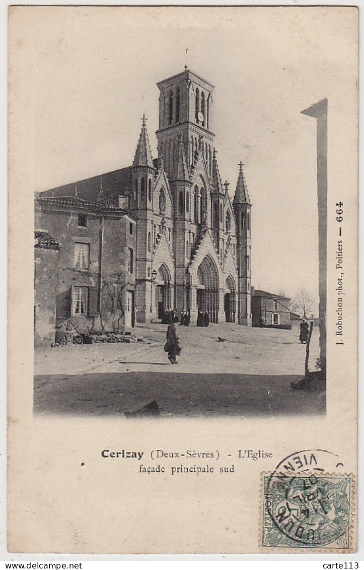 79 - B17976CPA - CERIZAY - CERISAY - Eglise Facade Sud - Très Bon état - DEUX-SEVRES - Cerizay