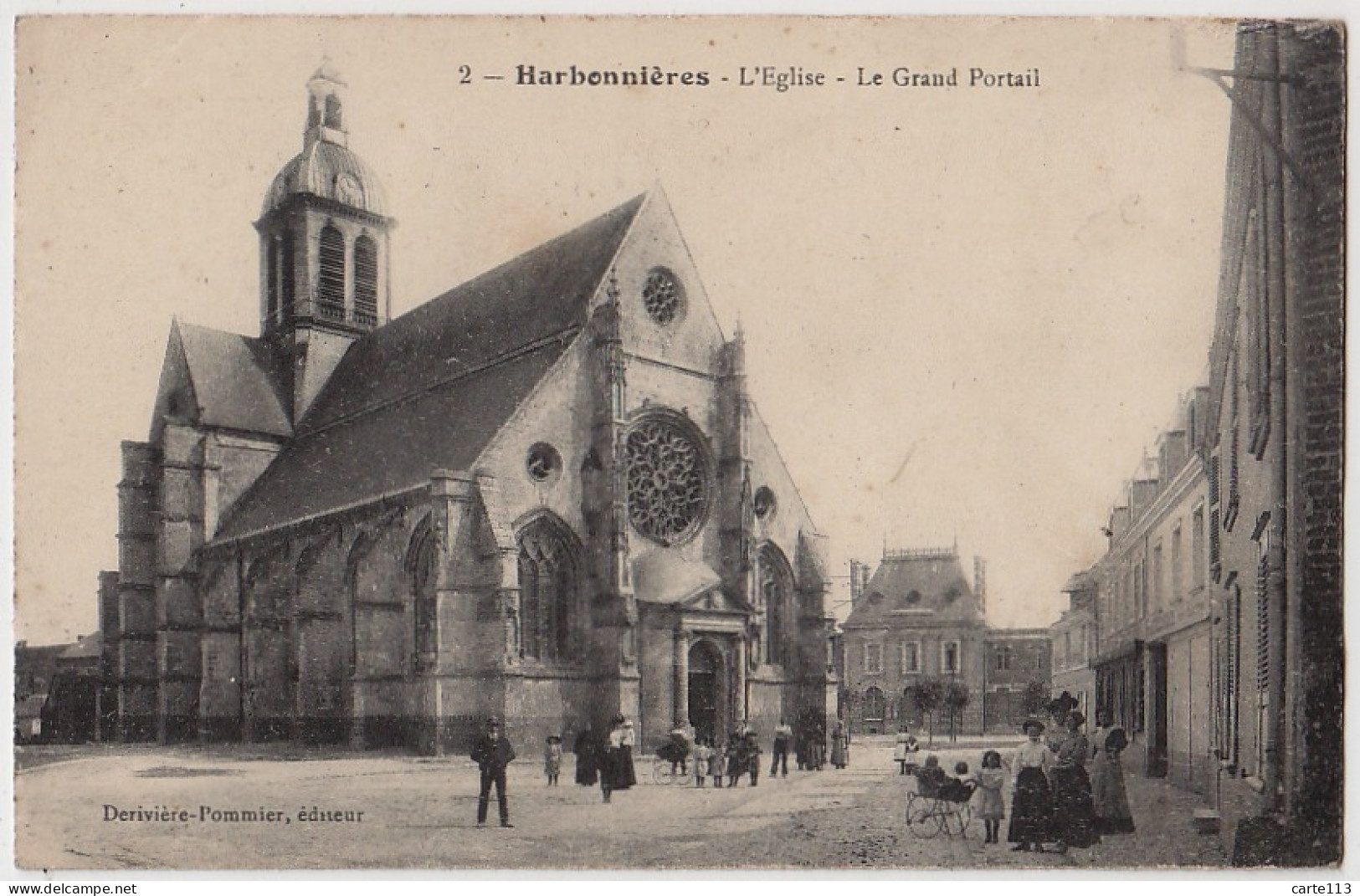 80 - B17892CPA - HARBONNIERES - Eglise - Le Grand Portail - Bon état - SOMME - Hornoy Le Bourg