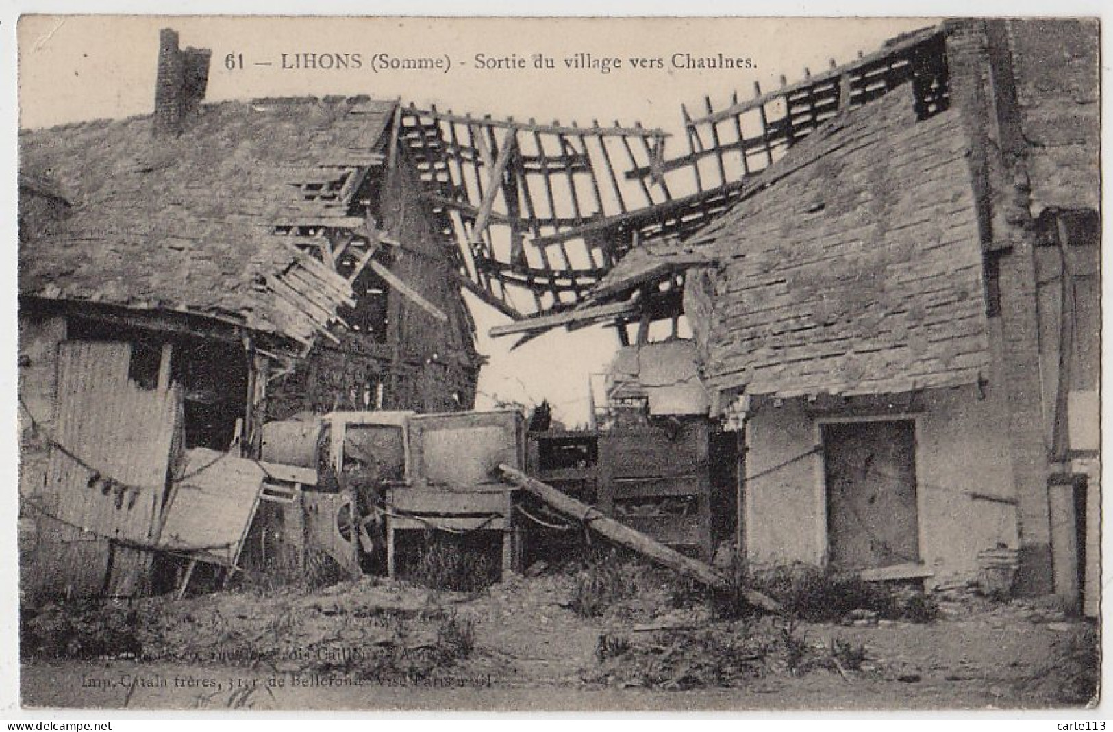 80 - B17901CPA - LIHONS - Sortie Du Village Vers Chaulnes - Très Bon état - SOMME - Hornoy Le Bourg