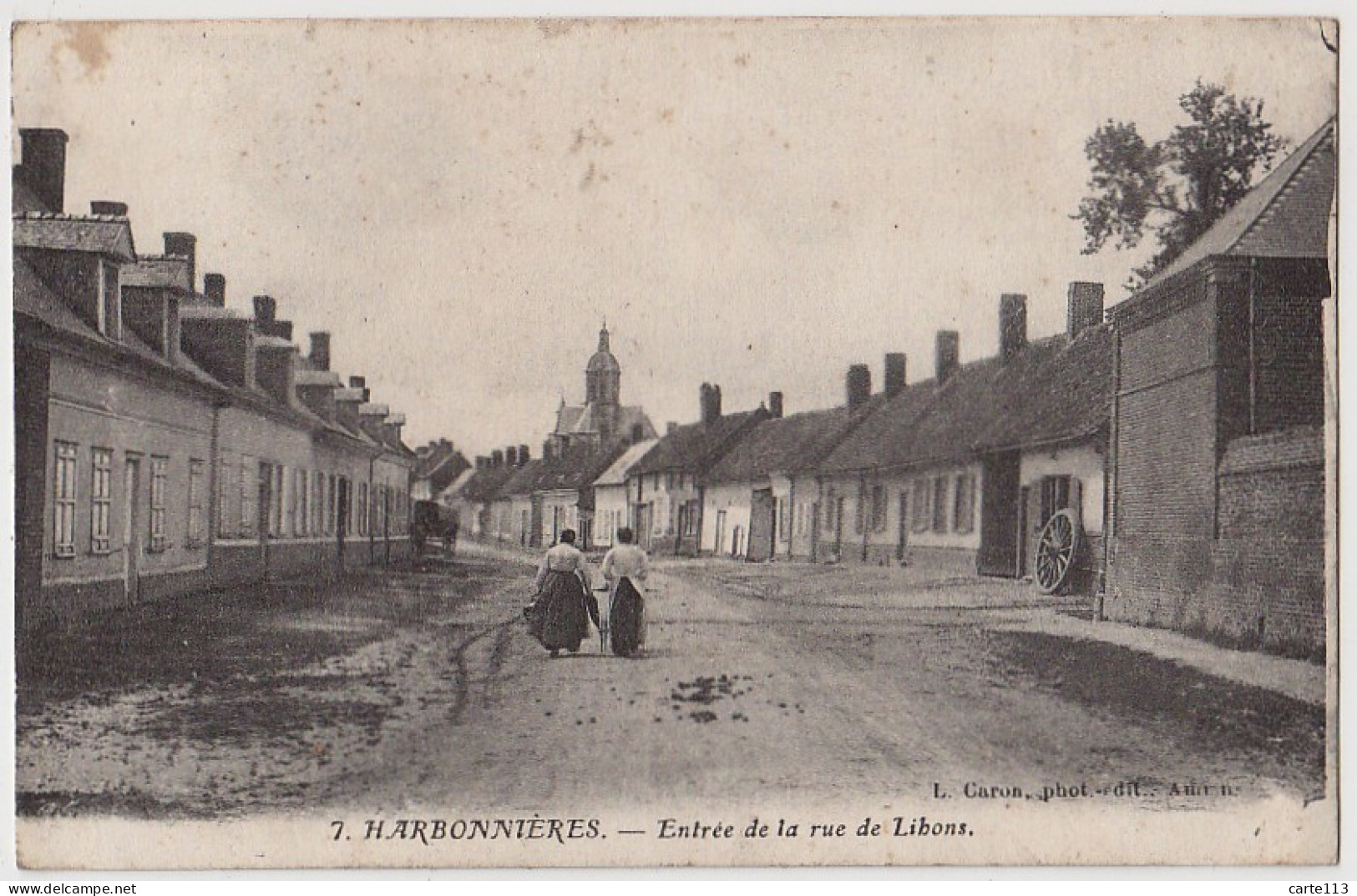 80 - B17895CPA - HARBONNIERES - Entree Rue De Lihons - Bon état - SOMME - Hornoy Le Bourg