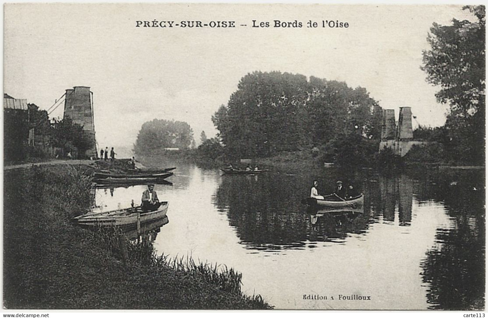 60 - B30345CPA - PRECY SUR OISE - Les Bords De L' Oise - Pont Remplace Par Un Passeur - Bon état - OISE - Précy-sur-Oise