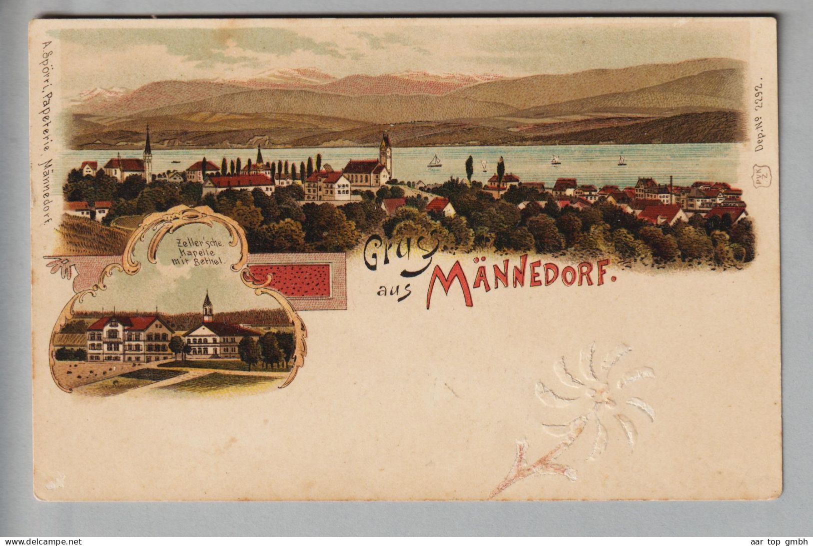 CH ZH Männedorf 1901-05-16 Litho Mit Geprägtem Edelweiss # 2292 PVKZ A.Spörri - Männedorf