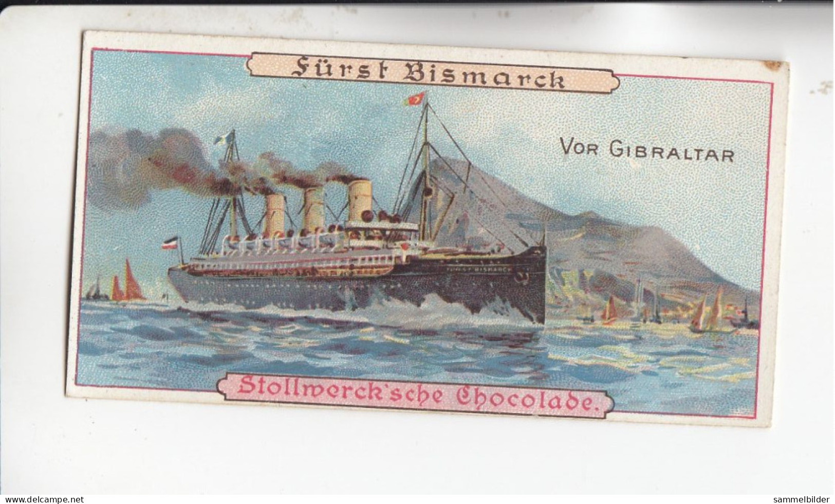 Stollwerck Album No 2 Dampfer Des Norddeutschen Lloyd  Fürst Bismarck Vor Gibraltar   Grp 60 #5  Von 1898 - Stollwerck