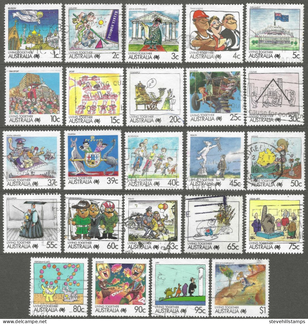 Australia. 1988 Living Together. 24 Used Values To $1. SG 1111etc. M3016 - Used Stamps