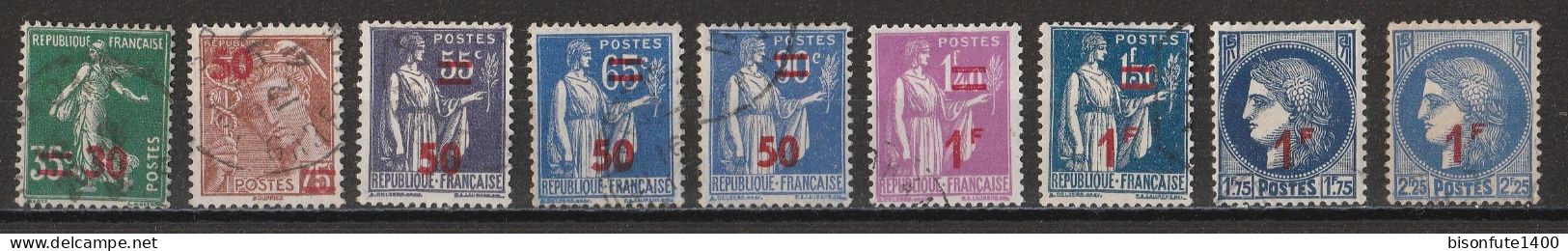 France 1941 : Timbres Yvert & Tellier N° 476 - 477 - 478 - 479 - 482 - 483 - 485 - 486 - 487 Et 490 Avec Oblit. Rondes. - Gebraucht