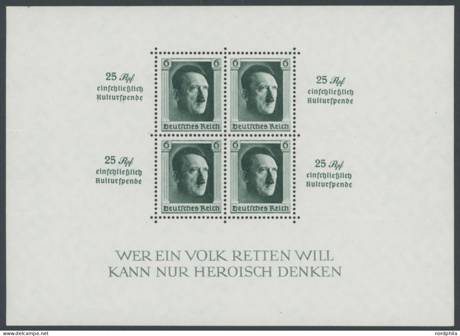 Dt. Reich Bl. 9 **, 1937, Block Kulturspende, Postfrisch, Pracht, Gepr. Schlegel, Mi. 320.- - Blocks & Kleinbögen