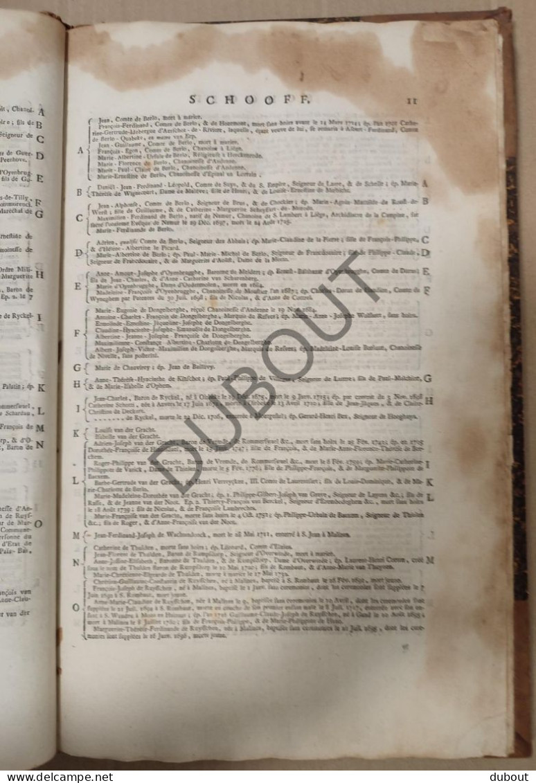 Genealogie: Famille De Schoof, Famille De Brecht, Famille Van Kiel , Famille Van Criechingen (P379) - 1701-1800