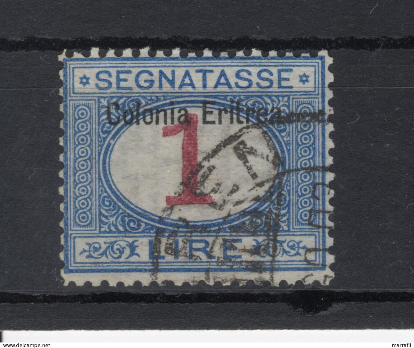 1903 ERITREA Segnatasse N.8 1 Lira USATO - Eritrea