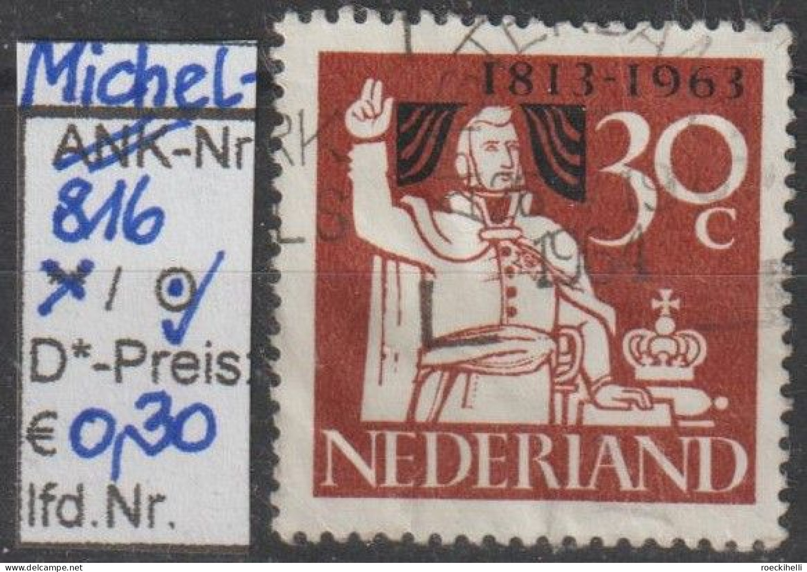 1963 - NIEDERLANDE - SM "150. Jahrestag D... Unabhängigkeit" 30 C Mehrf.  - O  Gestempelt - S. Scan (816o Nl) - Used Stamps