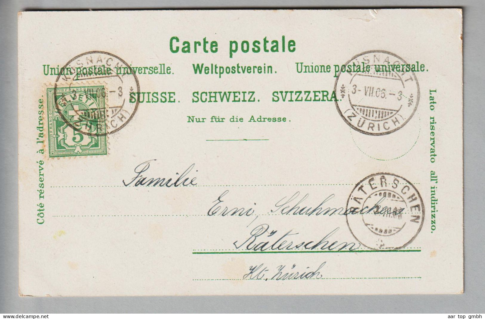 CH ZH Küsnacht 1906-07-03 Litho Kissel & Rettner - Küsnacht