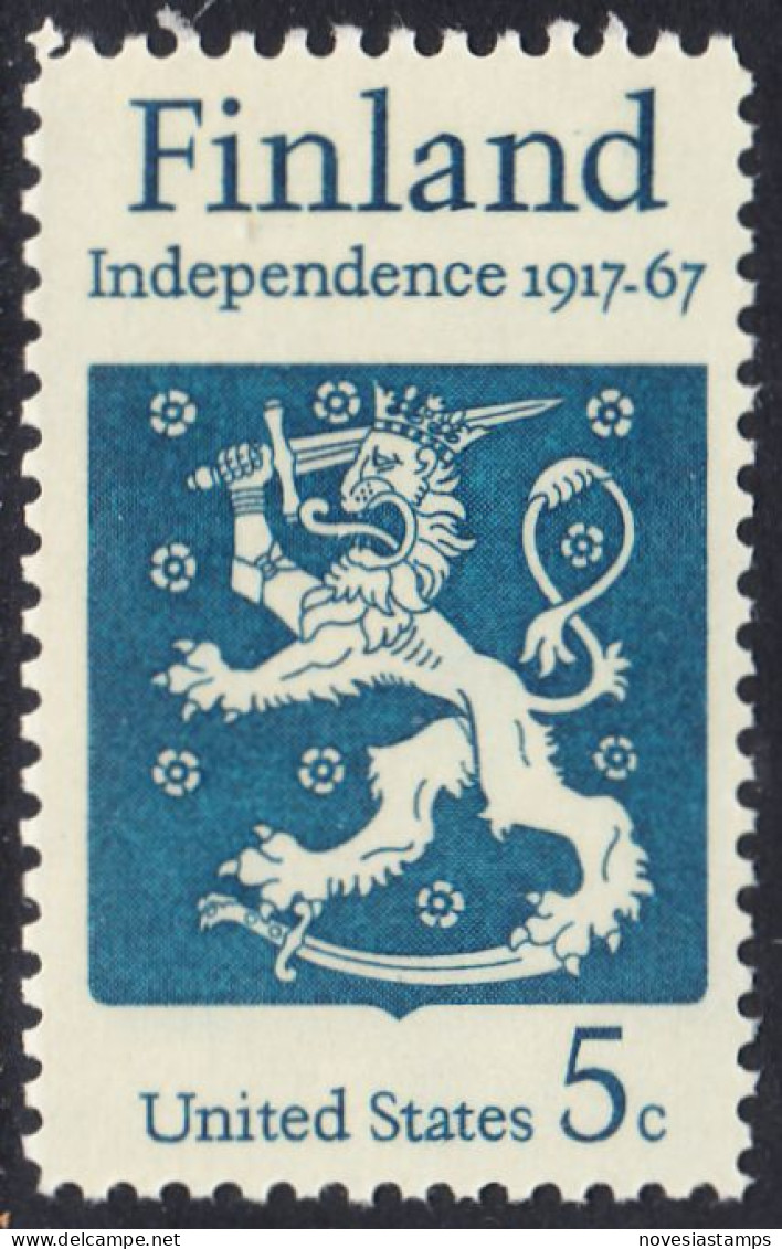 !a! USA Sc# 1334 MNH SINGLE (a2) - Finnish Independence - Nuovi