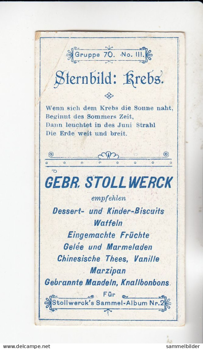 Stollwerck Album No 2 Stern - Bilder  Krebs   Grp 70#3 Von 1898 - Stollwerck