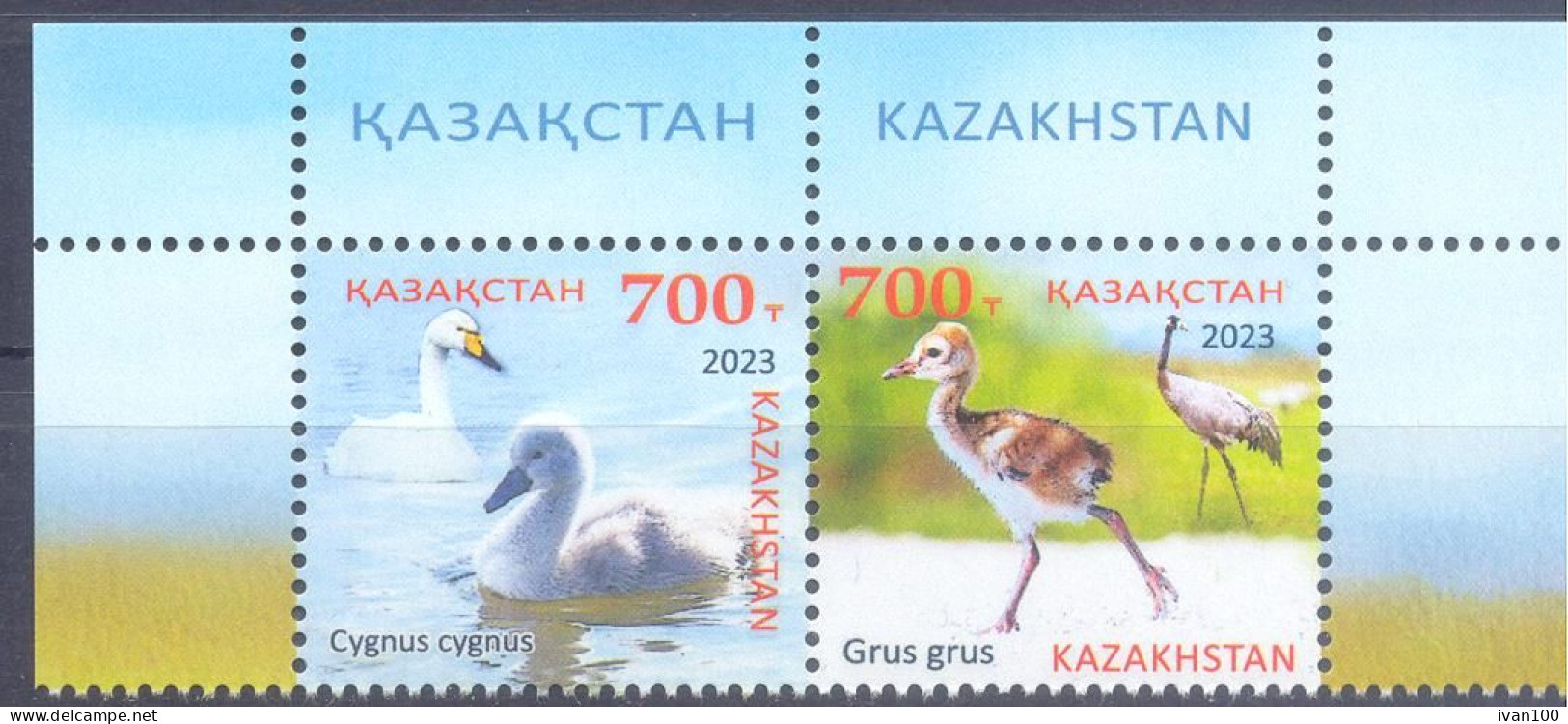 2023. Kazakhstan, Birds Of Kazakhstan, 2v Se-tenant,  Mint/** - Kazakhstan