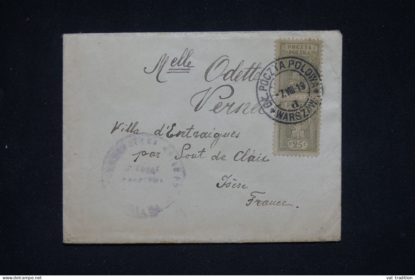 POLOGNE - Affranchissement De Varsovie Sur Enveloppe En 1919 Pour La France - L 150225 - Covers & Documents