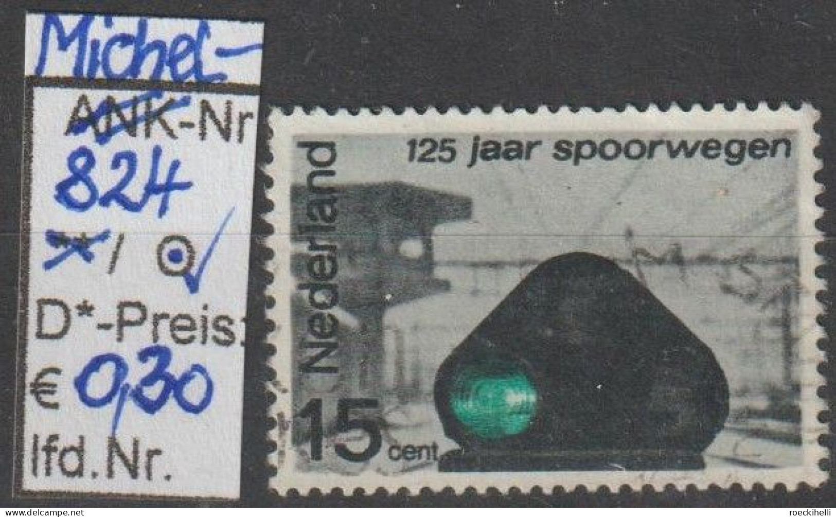 1964 - NIEDERLANDE - SM "125 Jahre Eisenbahn...Zwergsignal" 15 C Mehrf.  - O  Gestempelt - S. Scan (824o Nl) - Oblitérés