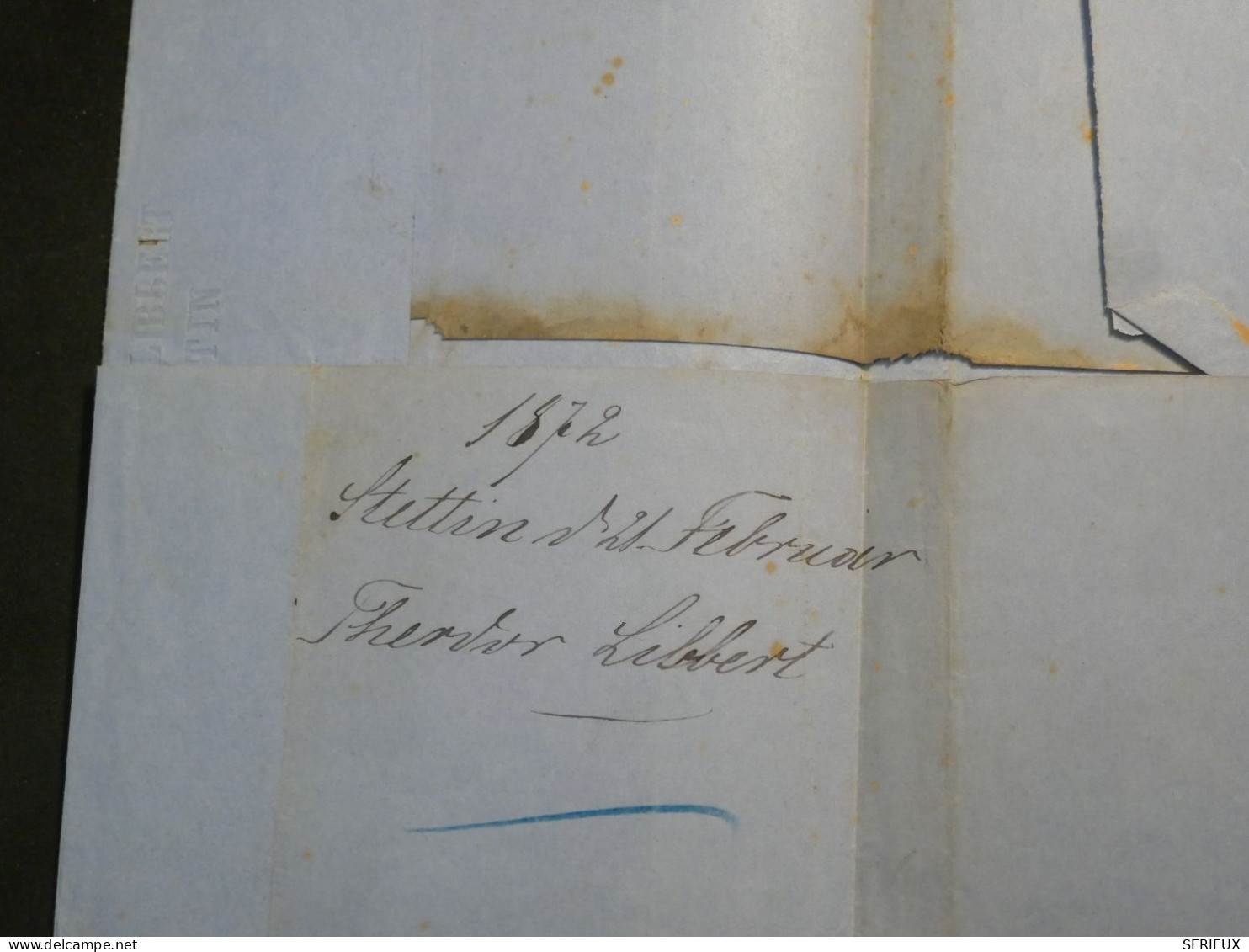 DK 14 ALLEMAGNE   BELLE  LETTRE   1872 STETTIN A CUSTIN   +AFF. INTERESSANT+++ + - Cartas & Documentos
