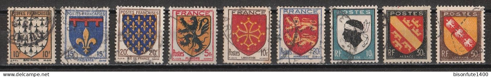 France 1943- ? : Timbres Yvert & Tellier N° 573 - 574 - 575 - 602 - 603 - 605 - 619 - 755 - 756 - 757 - 758 Et .... - Used Stamps