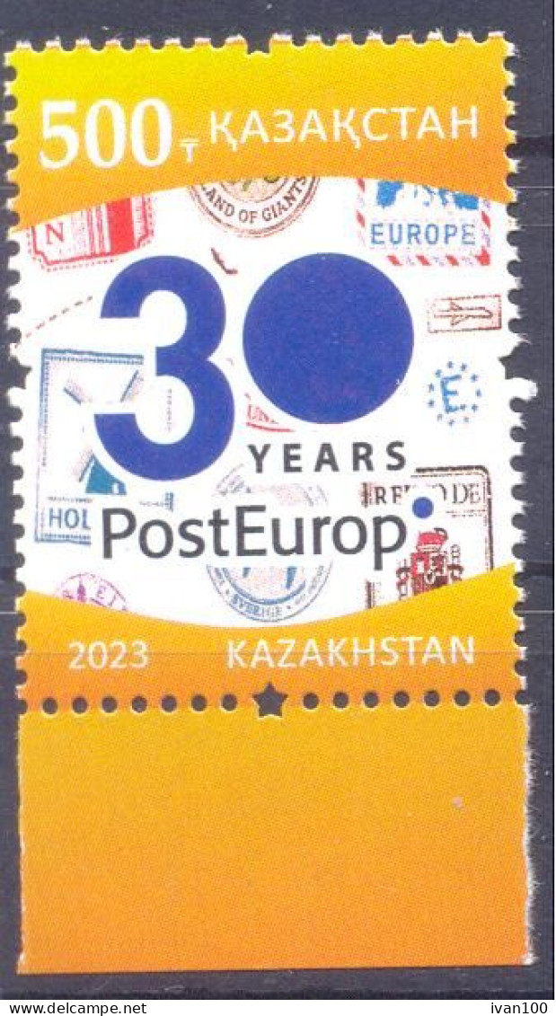 2023. Kazakhstan,  30y Of PostEurop, 1v, Mint/** - Kazajstán