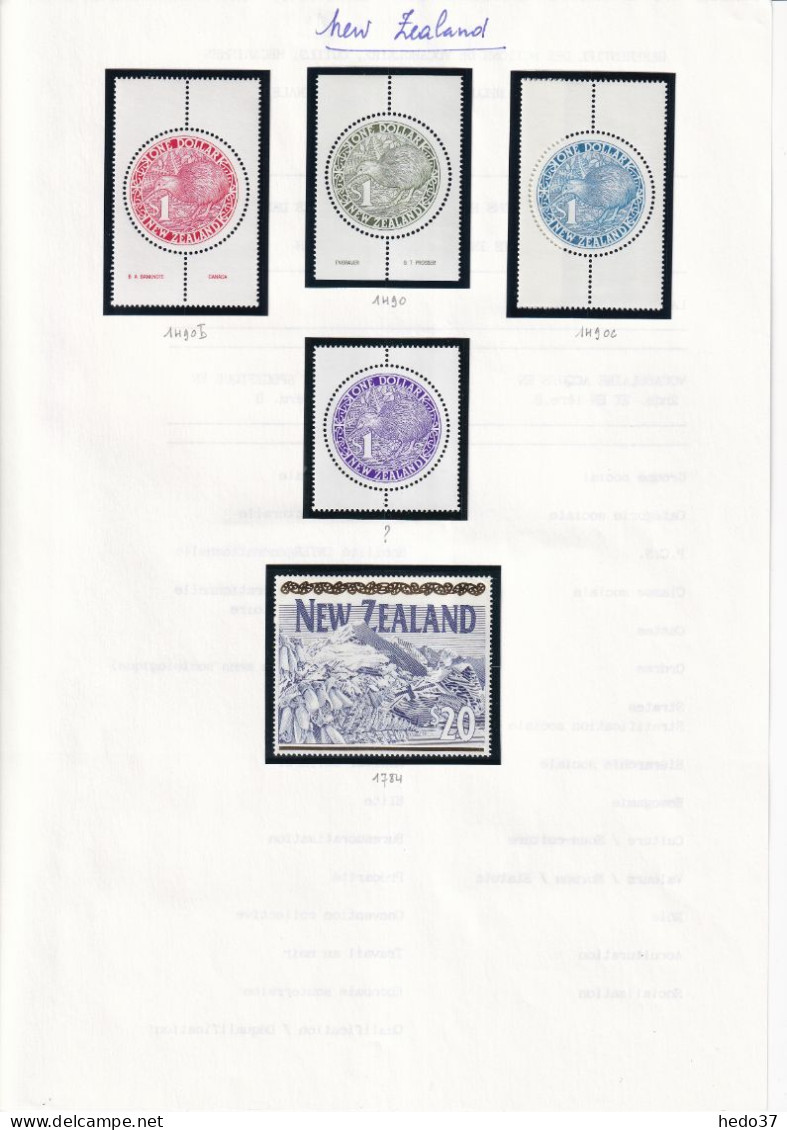 Nouvelle Zélande - Collection Vendue Page Par Page - Neuf ** Sans Charnière - TB - Unused Stamps