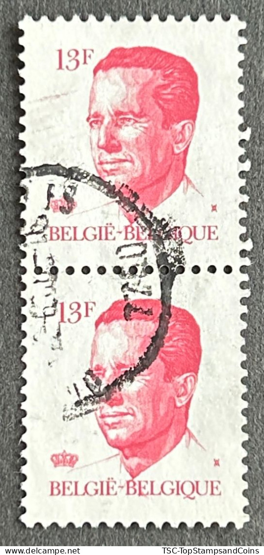 BEL2202Ux2v1 - King Baudouin 1st. - Pair Of 13 F Used Stamps - Belgium - 1986 - 1981-1990 Velghe