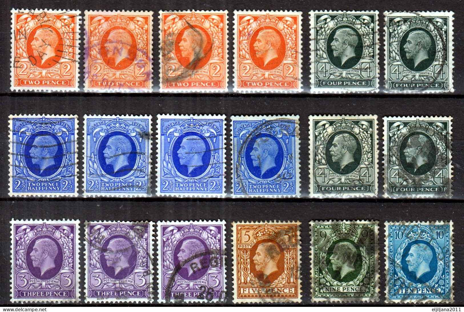 Great Britain GB / UK 1934 ⁕ KGV King George V. Mi.175-184 ⁕ 36v Used - Unchecked - Used Stamps