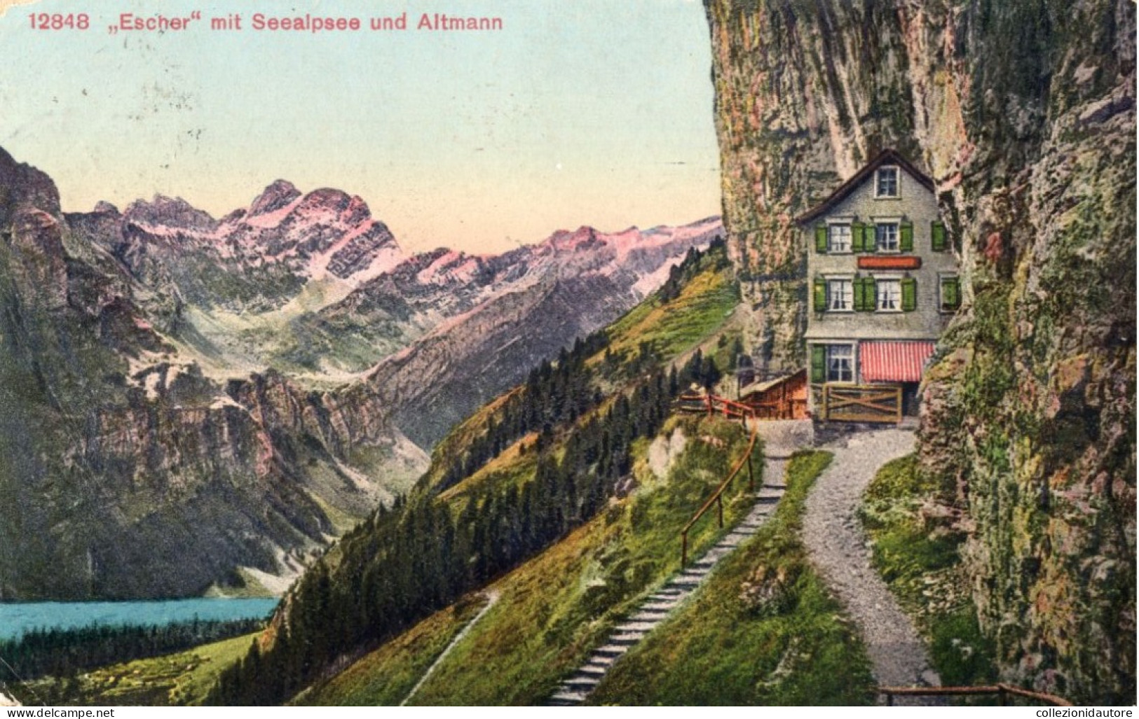 ESCHER MIT SEEALPSEE UND ALTMANN - CARTOLINA FP SPEDITA IL 24.7.1920 TIMBRO DI APPENZELL - Appenzell