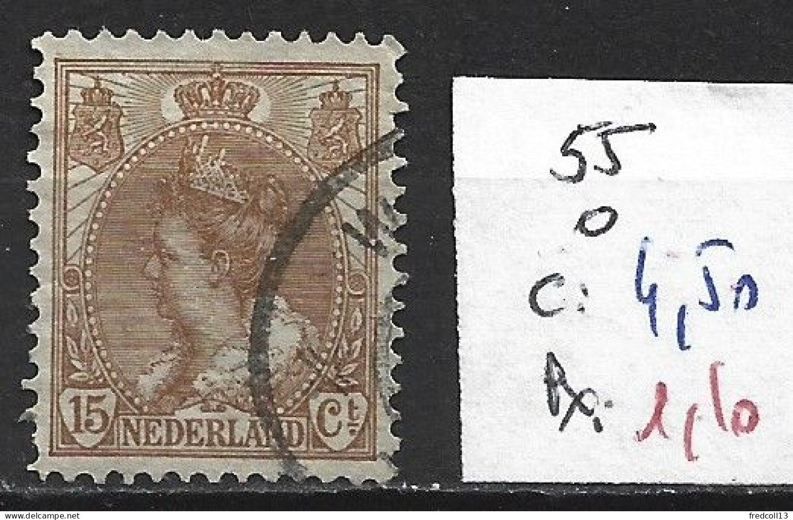 PAYS-BAS 55 Oblitéré Côte 4.50 € - Used Stamps