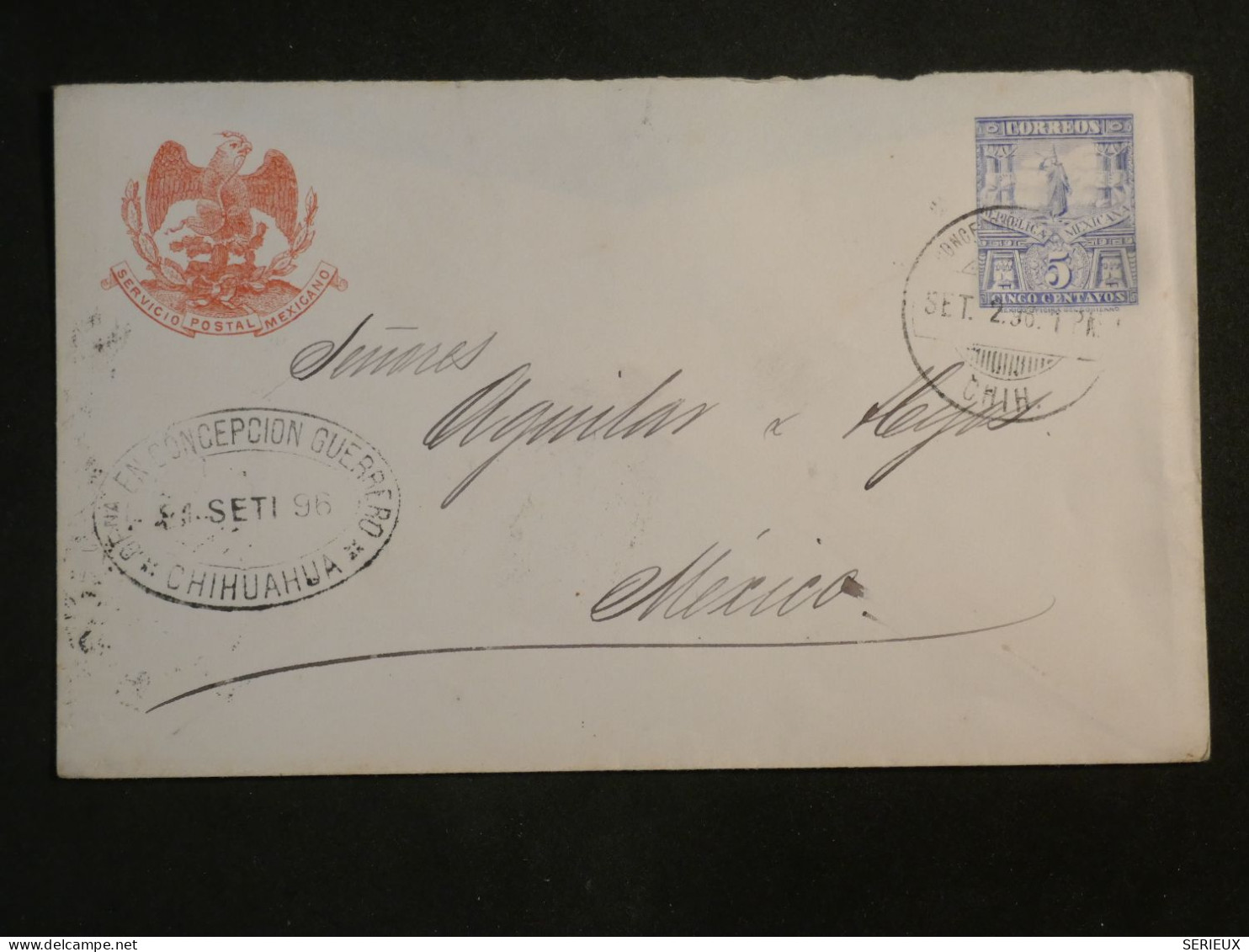 DK 14 MEXICO    BELLE  LETTRE ENTIER   1896 A  MEXICO   +AFF. INTERESSANT+++ + - Mexico