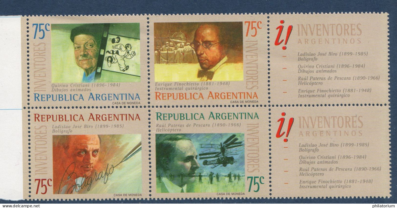 Argentina, Argentine, **, Yv 1855, 1856, 1857, 1858, Mi 2219, 2220, 2221, 2222, SG 2390 à 2393, - Neufs