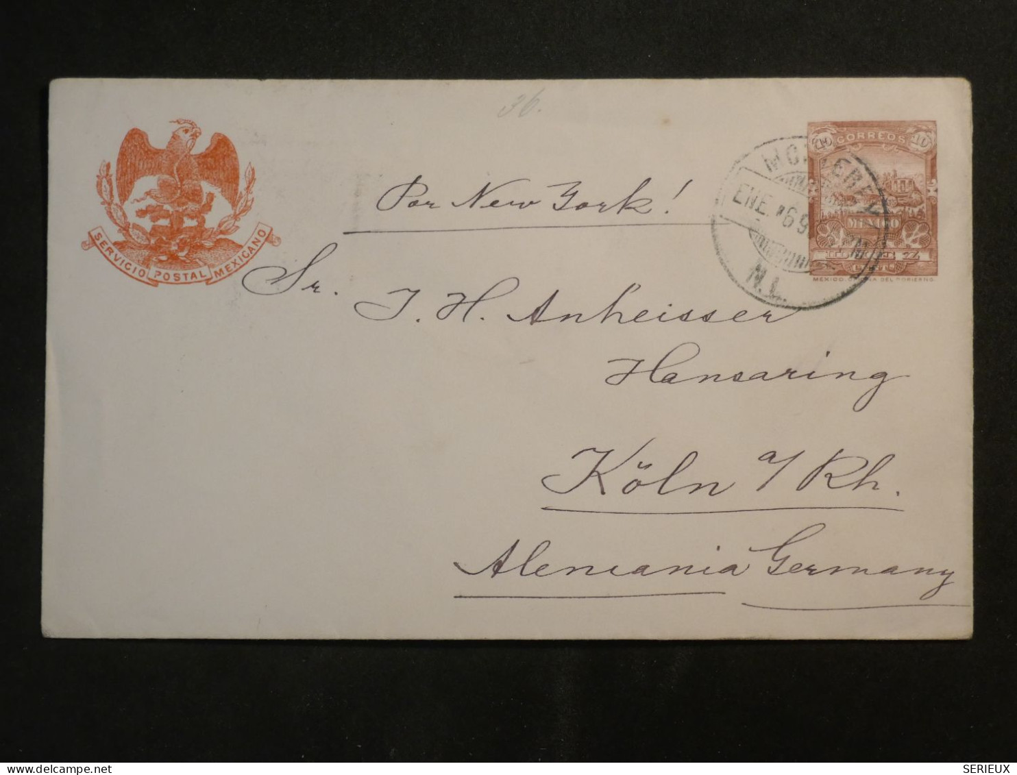 DK 14 MEXICO   BELLE  LETTRE ENTIER RARE   1896 A KOLN GERMANY    +AFF. INTERESSANT+++ + - Mexico