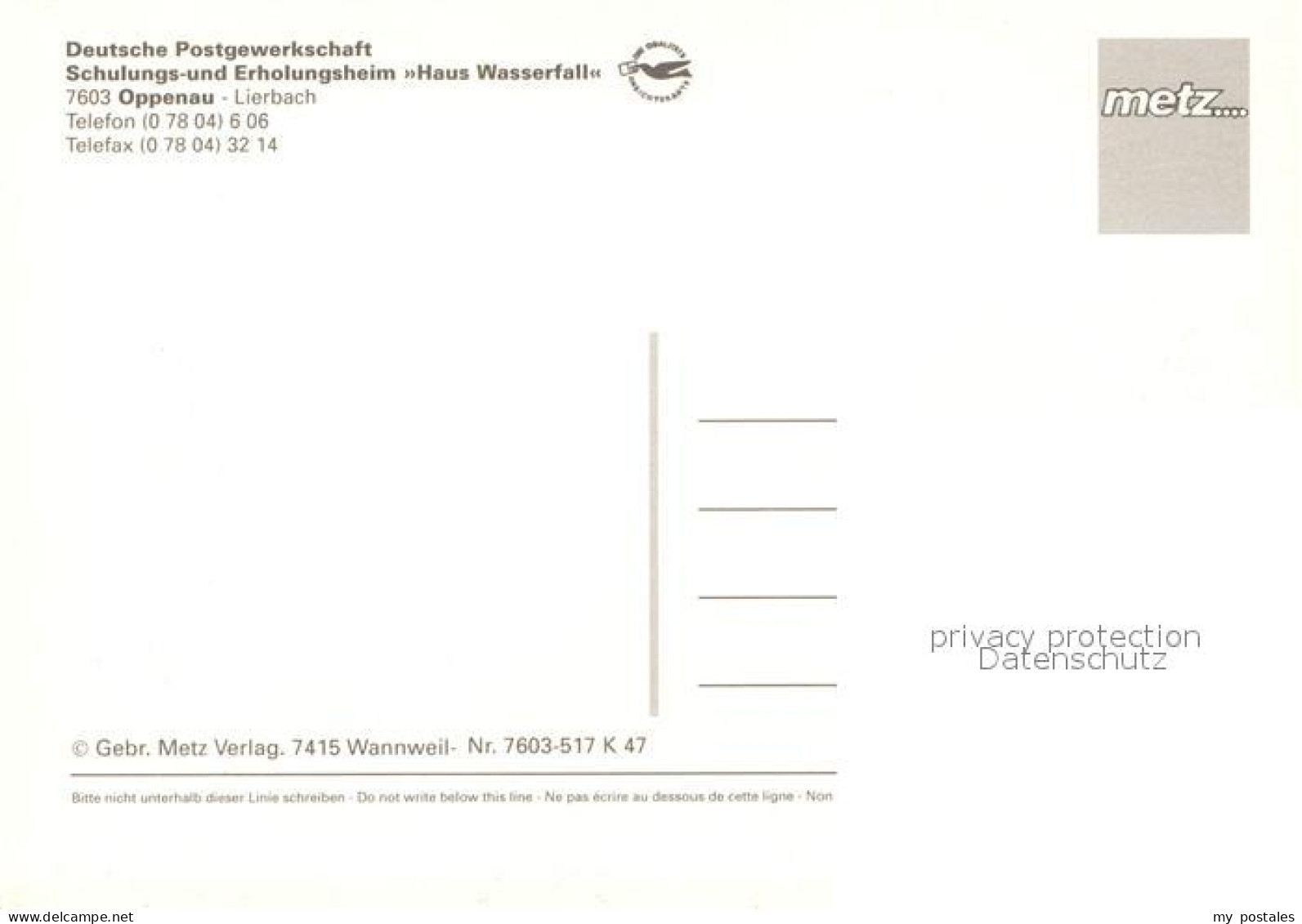 73165620 Oppenau Haus Wasserfall Deutsche Postgewerkschaft Speisesaal Hallenbad  - Oppenau