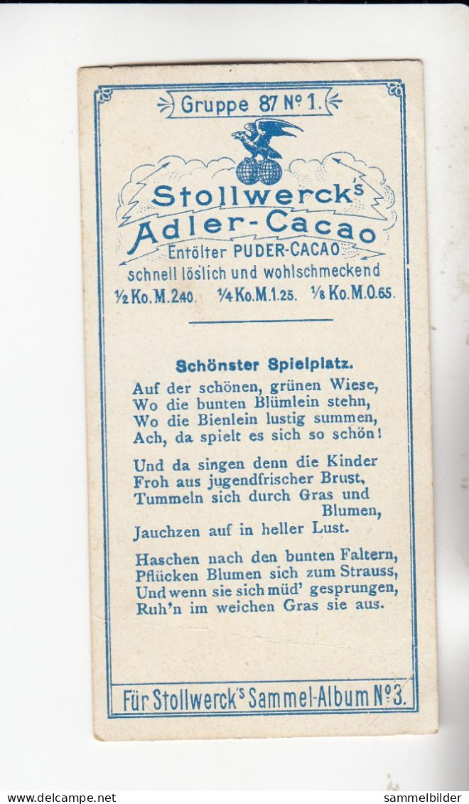 Stollwerck Album No 3 Auf Der Wiese  Schönster Spielplatz  Grp 87# 1 Von 1900 - Stollwerck