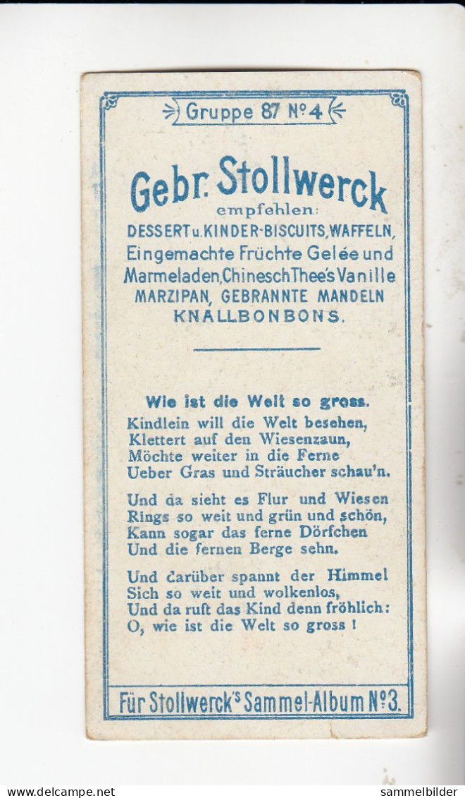 Stollwerck Album No 3 Auf Der Wiese  Wie Ist Die Welt So Gross  Grp 87# 4 Von 1900 - Stollwerck