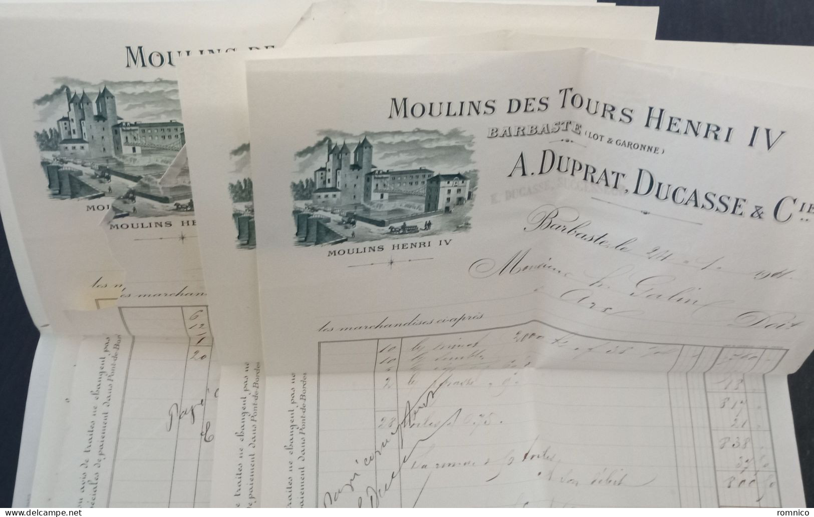 Enveloppe Et Factures Emile Ducasse Barabaste Lot Et Garonne 47 - Fatture