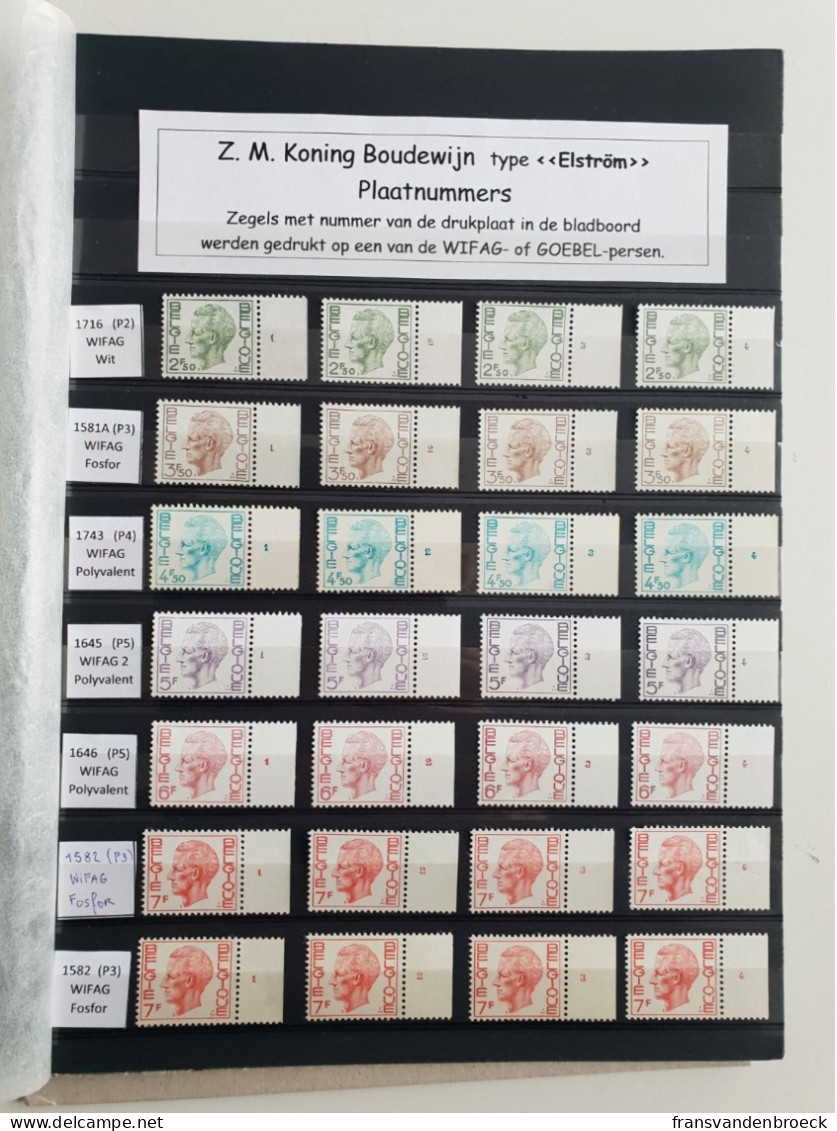 Lot 2 Plaatnummers Z.M. Koning Boudewijn Type Elström - 1971-1980