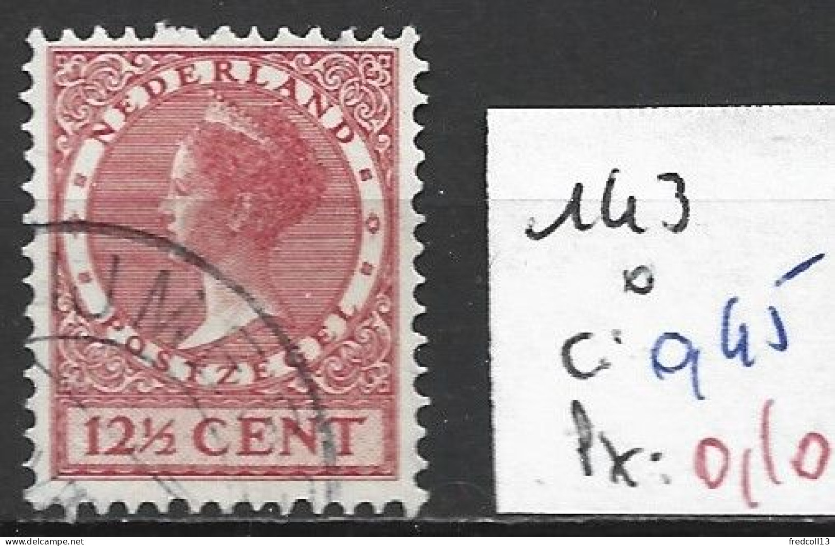 PAYS-BAS 143 Oblitéré Côte 0.45 € - Used Stamps