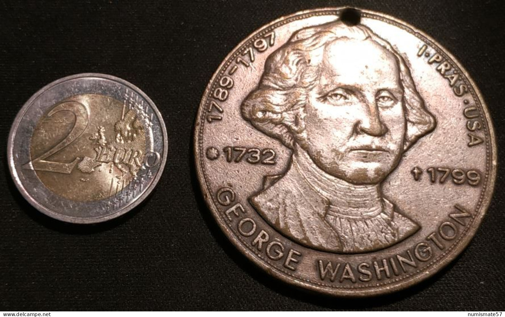 Médaille GEORGE WASHINGTON à Définir - 40 Grammes - 5 Cm - ( USA Medal ) - Otros & Sin Clasificación