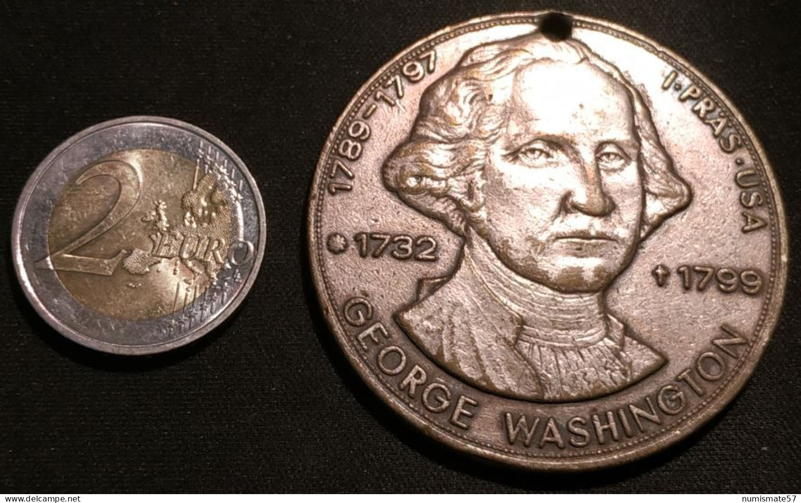 Médaille GEORGE WASHINGTON à Définir - 40 Grammes - 5 Cm - ( USA Medal ) - Altri & Non Classificati