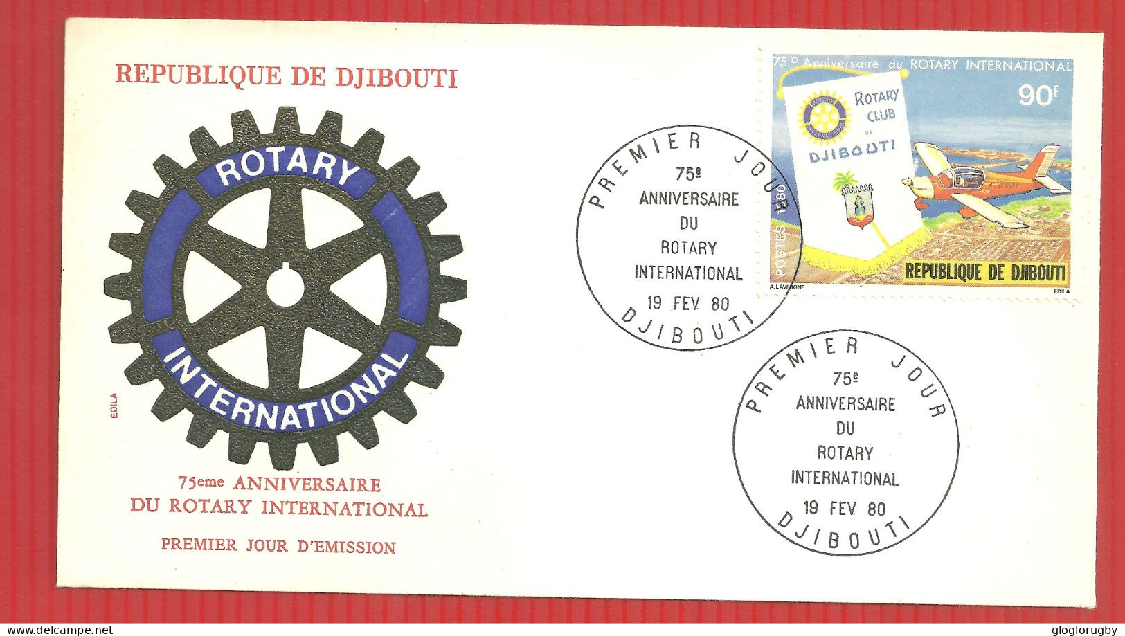 FDC ROTARY INTERNATIONAL DJIBOUTI 19 2 1980 - Rotary, Lions Club