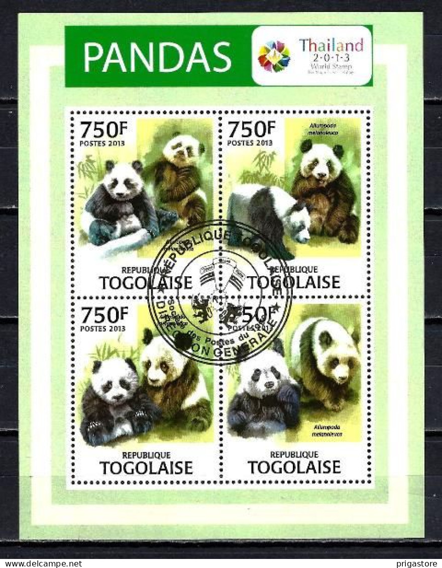 Animaux Pandas Togo 2013 (259) Yvert N° 3268 à 3271 Oblitérés Used - Osos