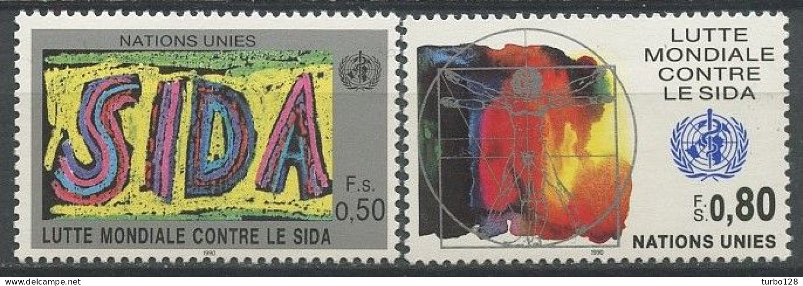 NU Genève 1990 N° 188/189 ** Neufs  MNH Superbes C 3.25 € Lutte Contre Le Sida Médecine Illustration - Nuovi