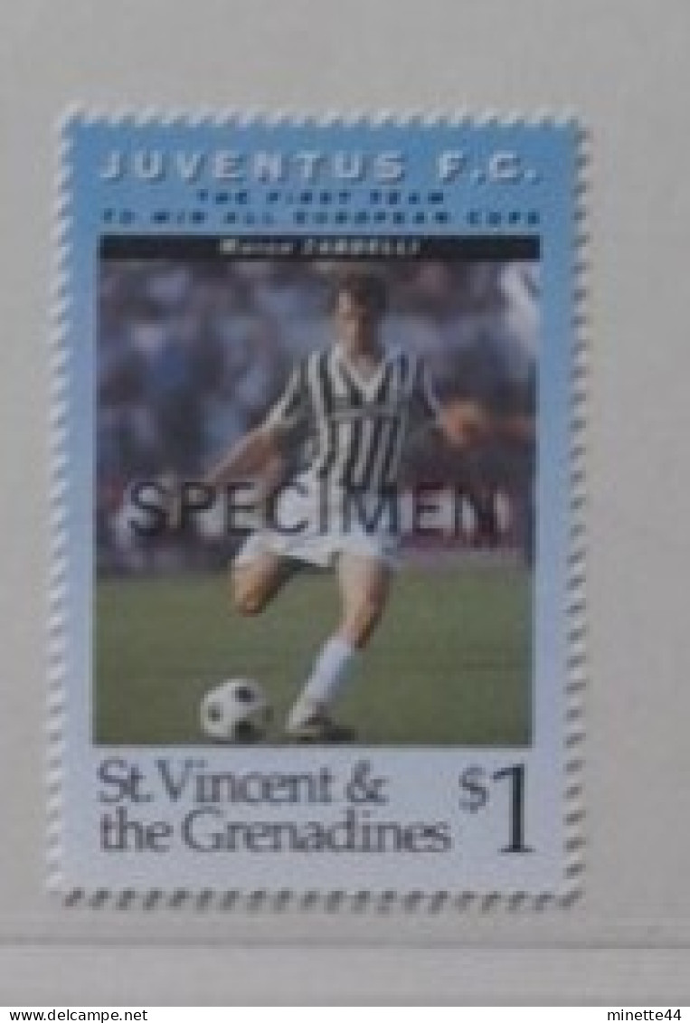 VINCENT GRENADINES JUVENTUS 1994 MNH** 10XSTAMPS  PLATINI SPECIMEN  FOOTBALL FUSSBALL SOCCER CALCIO FOOT FUTBOL - Neufs