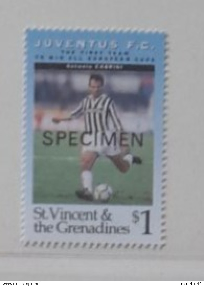 VINCENT GRENADINES JUVENTUS 1994 MNH** 10XSTAMPS  PLATINI SPECIMEN  FOOTBALL FUSSBALL SOCCER CALCIO FOOT FUTBOL - Neufs