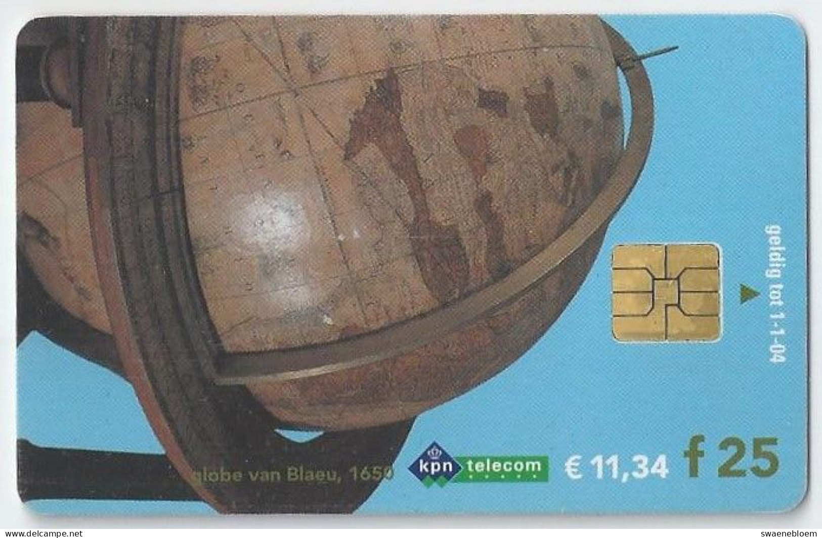 NL.- Telefoonkaart. Globe Van Blaeu 1650 - Gouden Eeuw. Aarde. - € 11,34 - F 25,00. KPN Telecom. Wereldbol. A404725989 - Pubbliche