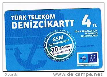 TURCHIA  (TURKEY)  -  TURK TELEKOM  (CHIP) -  2011 DENIZCIKARTT 4 TL EXP. 7.13 (IN MILITARY BASES ONLY) -USED- RIF. 4536 - Turkije