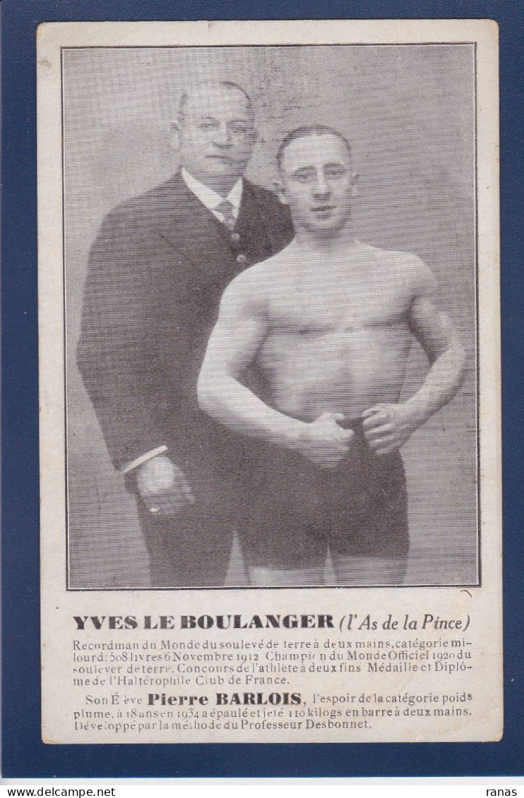 CPA Haltéres Haltérophilie Yves Le Boulanger Et Pierre Barlois Non Circulée - Weightlifting