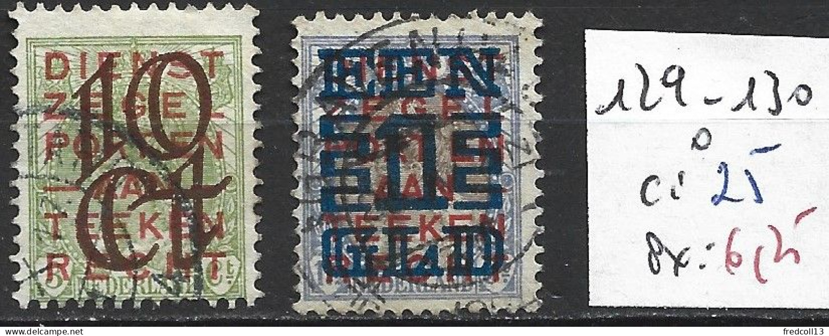 PAYS-BAS 129-130 Oblitérés Côte 25 € - Used Stamps