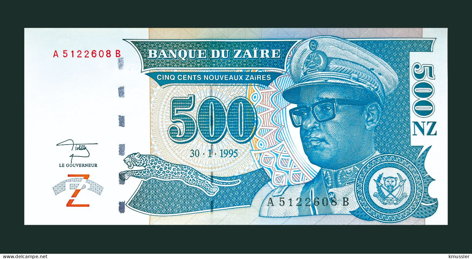 # # # Banknote Zaire 500 Nouveaux Zaires 1995 (P-65) HDMZ UNC # # # - Zaire