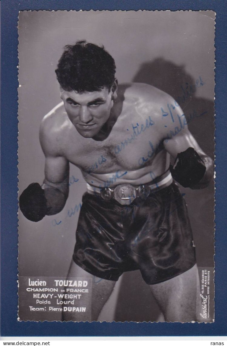 CPSM Autographe Signature De Lucien Touzard Boxe Boxeur - Sportifs
